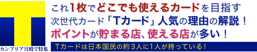 これ1枚でどこでも使えるカードを目指す次世代カード「Tカード」人気の理由を解説！ポイントが貯まる店、使える店が多い！